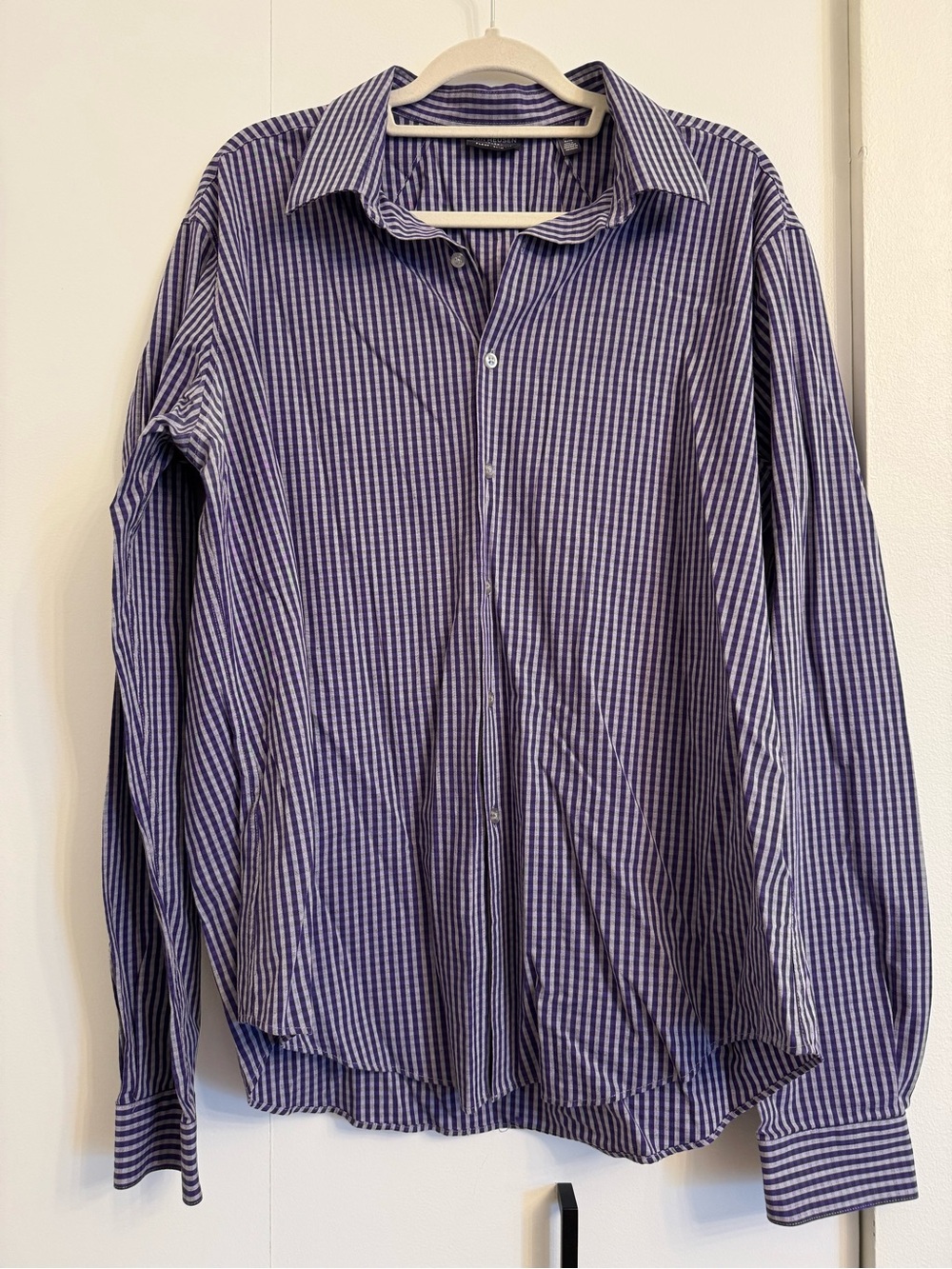 Van Heusen Purple and Gray Gingham Dress Shirt